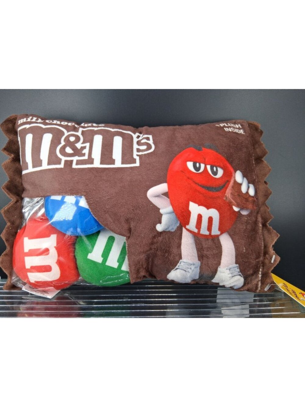 M&Ms Brown Pillow 4 Plush Inside Collectible Chocolate Candy Theme